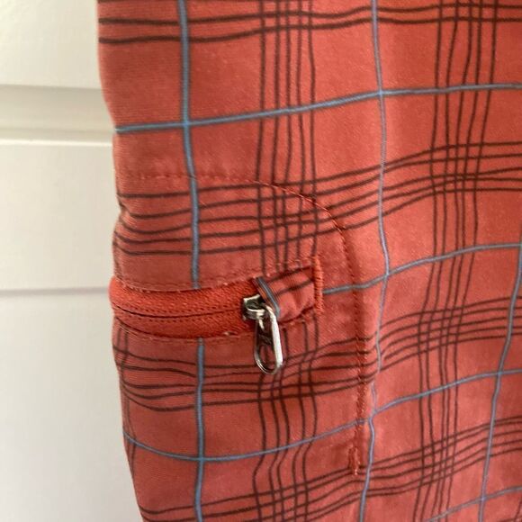 Patagonia Boardshorts Nylon Size 34 Burnt Orange Gray Plaid Wavefarer  Mens - Picture 3 of 10